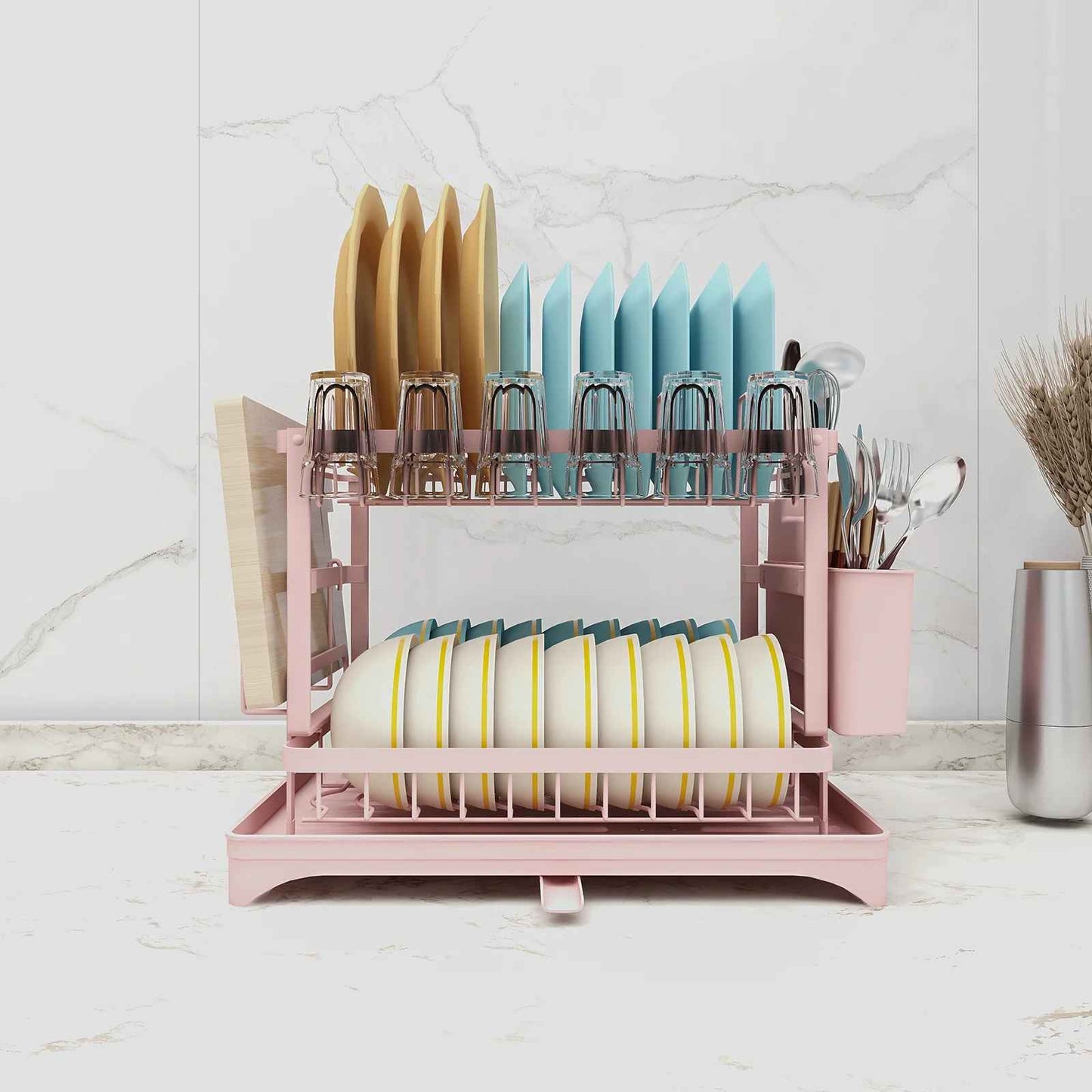 egouttoir vaisselle rose qui prend pas de place